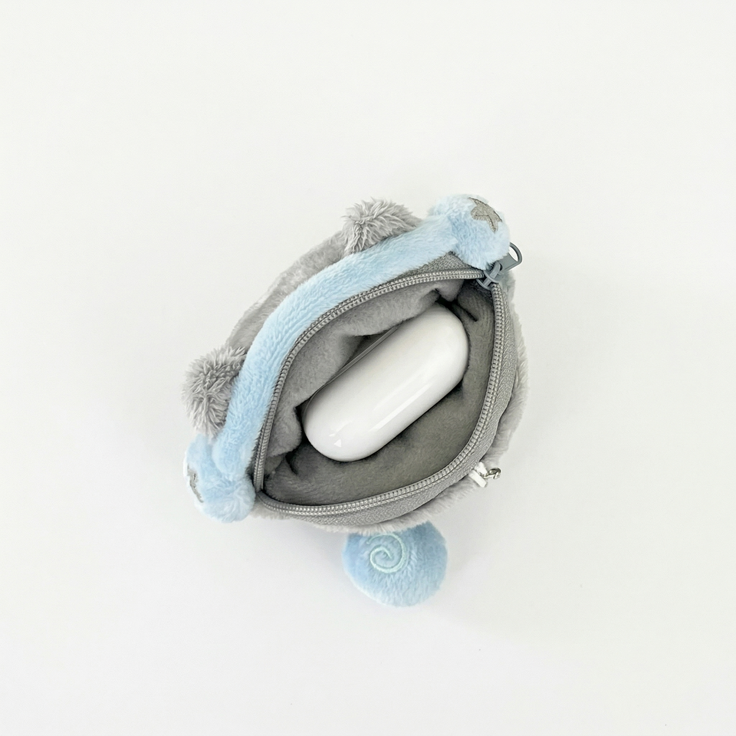 Gray Cat Pouch Keychain