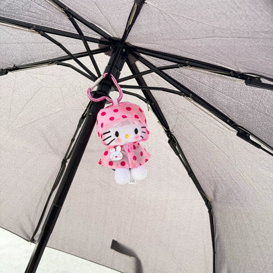 Raincoat kitty cat bag pendant cute kt plush doll key chain pendant high-end sense gift