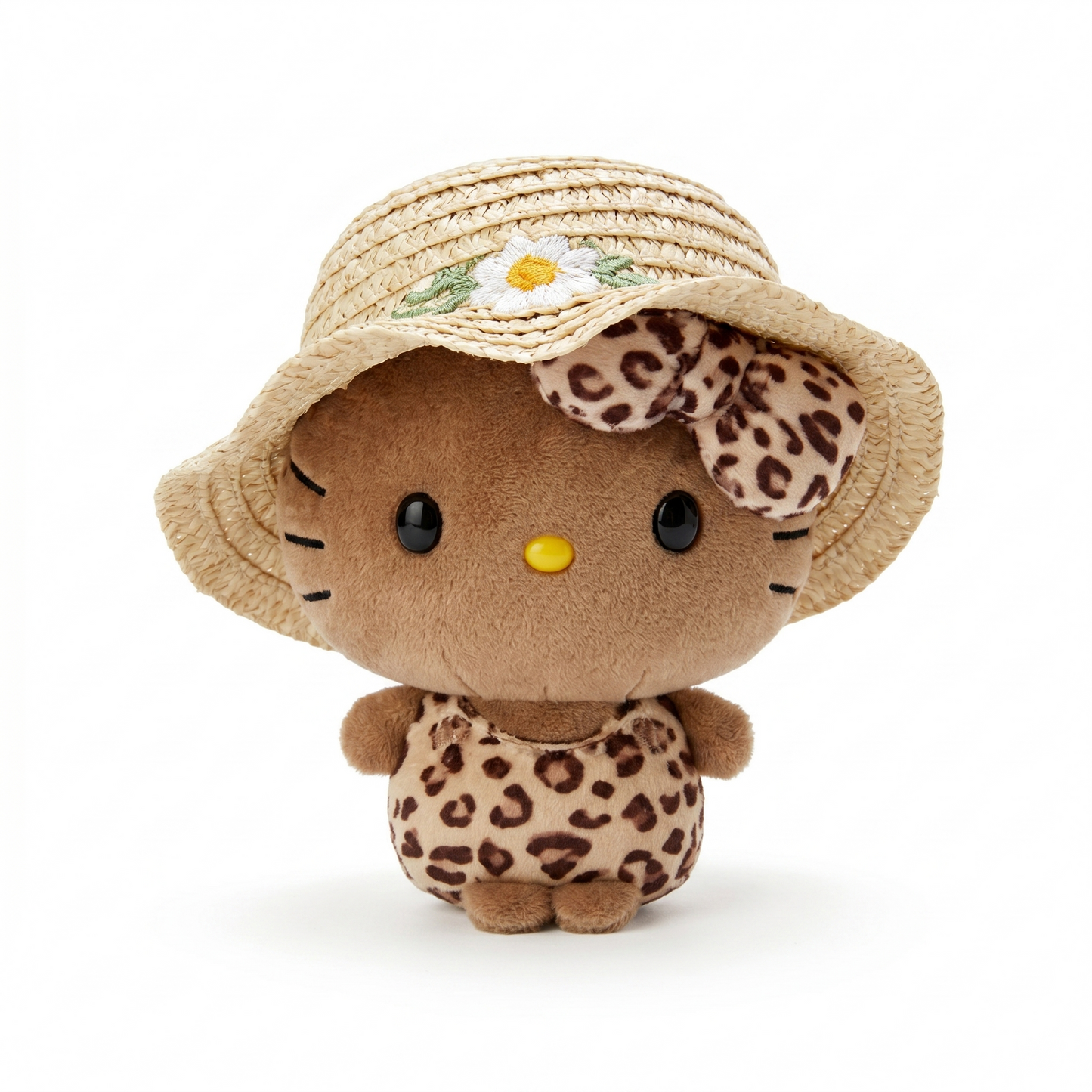 Tan Leopard Hello Kitty Keychain