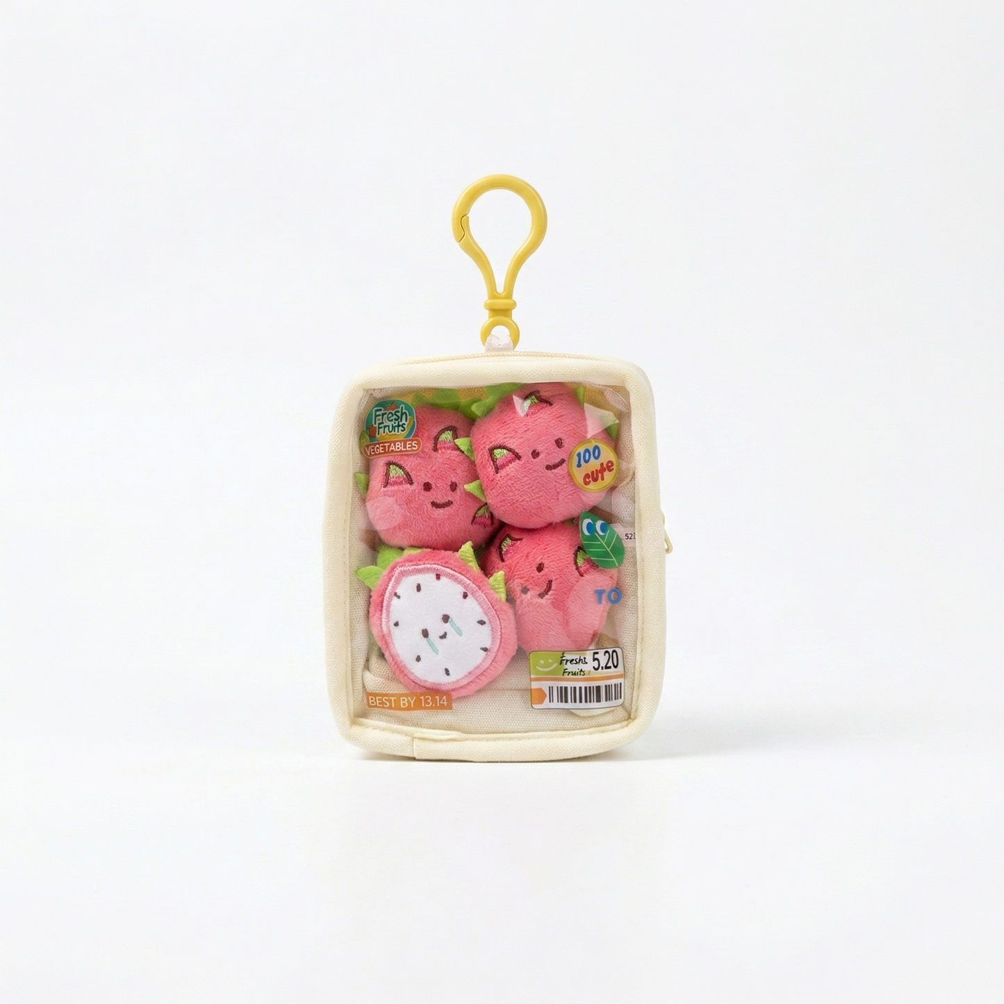 Dragon Fruit Pouch Keychain