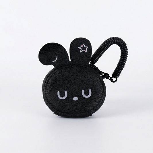 Black Rabbit Pouch Keychain