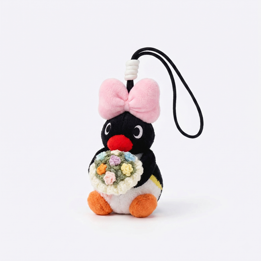 Pink Bow Pingu Keychain