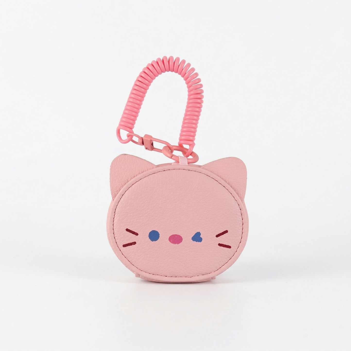 Pink Cat Pouch Keychain