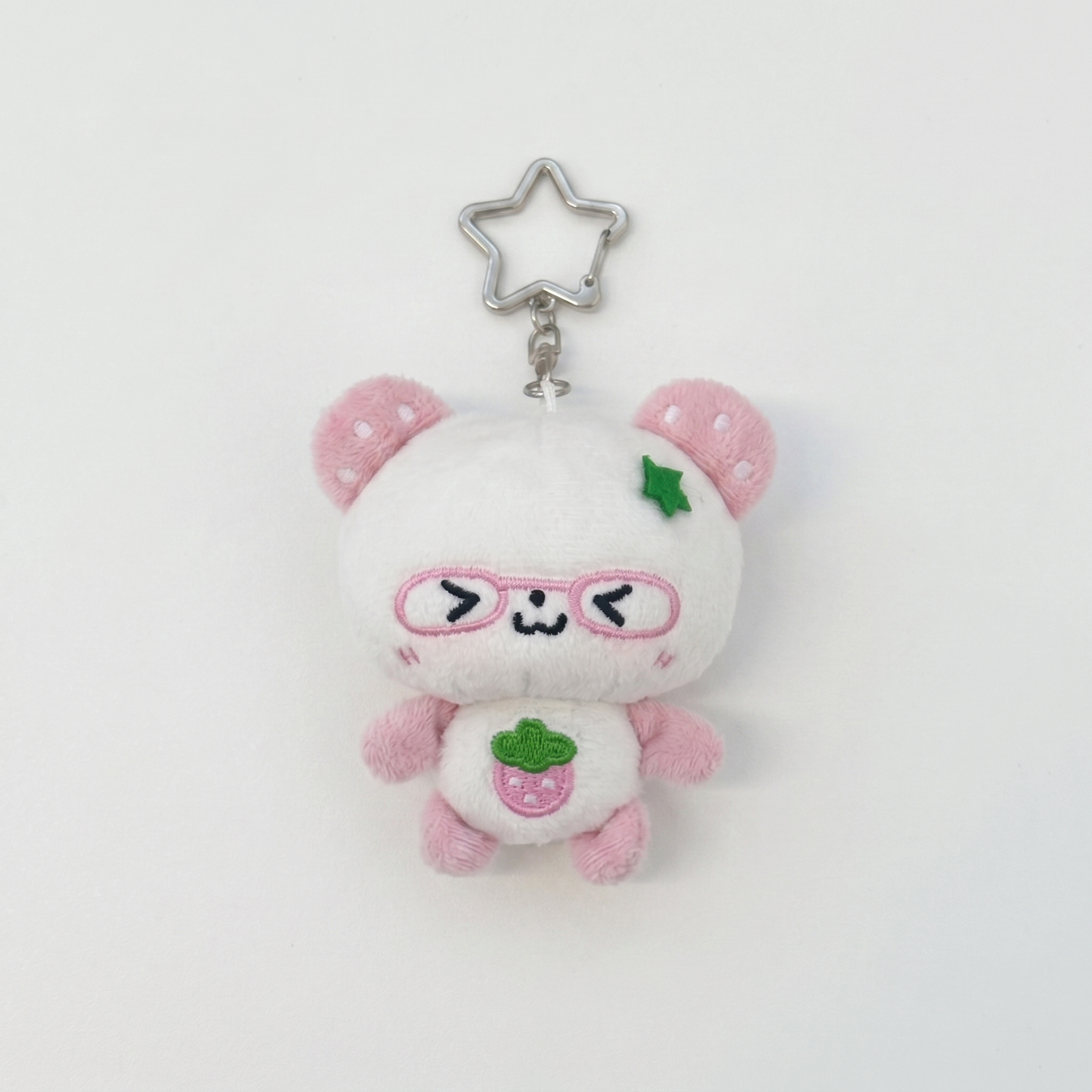 Pink Strawberry Panda Bear Keychain