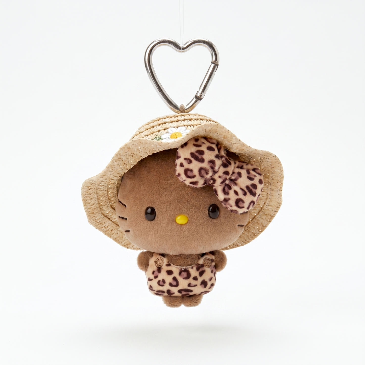 Tan Leopard Hello Kitty Keychain