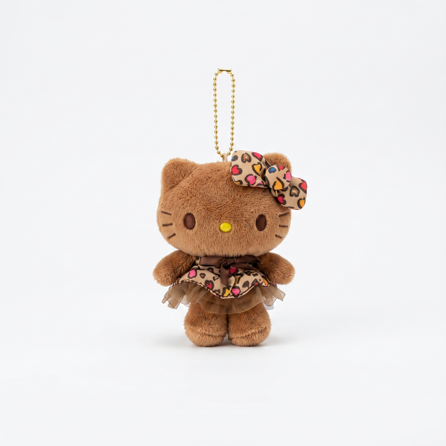 Tan Cheetah Hello Kitty Keychain