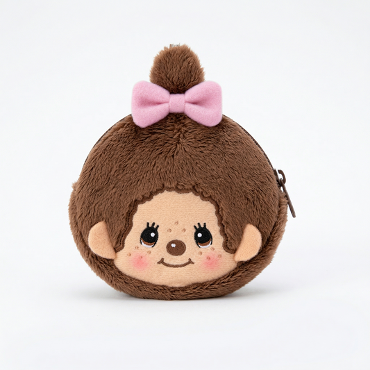 Monchihi Pink Bow Pouch Keychain